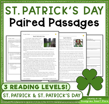Preview of St. Patrick's Day: Reading Comprehension Paired Passages 