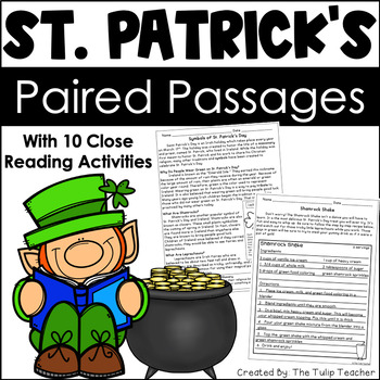 Preview of St. Patrick's Day Reading Comprehension Paired Passages Close Reading