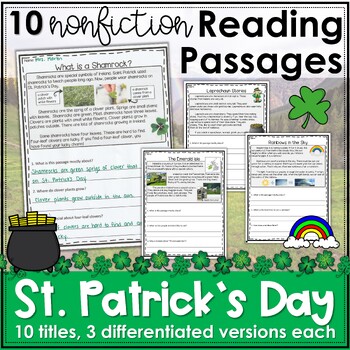 Preview of St. Patrick's Day Reading Comprehension Passages