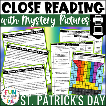 Preview of St. Patrick's Day Reading Comprehension Passages - Close Reading Activities