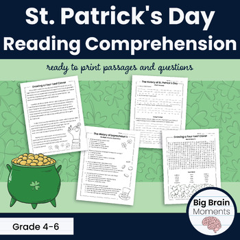 Preview of St Patrick's Day Reading Comprehension Passages and Activities