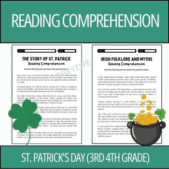 Preview of St. Patrick's Day Reading Comprehension Passages and Question 3rd 4th Grade