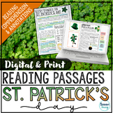 St Patrick's Day Reading Comprehension Passages and Questi