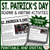 St. Patrick's Day Reading Comprehension Passages and Writi