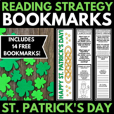 St. Patrick's Day Reading Comprehension Strategy Bookmarks | Free