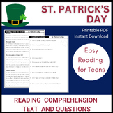 Free St. Patrick's Day Reading Comprehension and Poster Planner