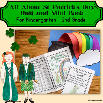 Preview of St. Patricks Day Reading Passages, Comprehension, Mini Book, Craft (K-2)