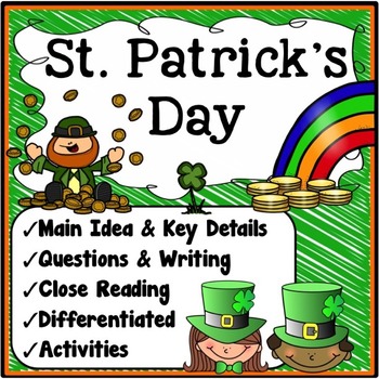 Preview of St. Patrick's Reading Comprehension Passage & Questions 1st 2nd Grade