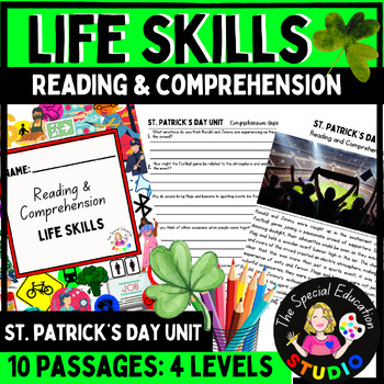 Preview of St. Patrick's Day Reading Comprehension differentiated tasks Special Education