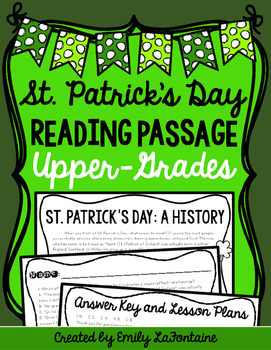 Preview of St. Patrick's Day Reading Comprehension Passage