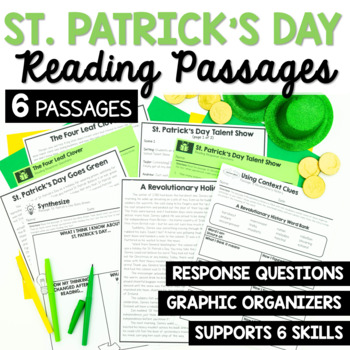 Preview of St. Patrick's Day Reading Passages and Comprehension Activities