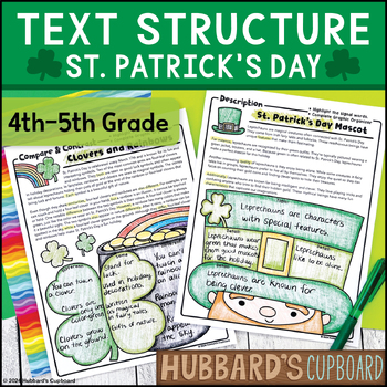 Preview of St. Patrick's Day Reading  - Text Structure Graphic Organizer & Signal Words