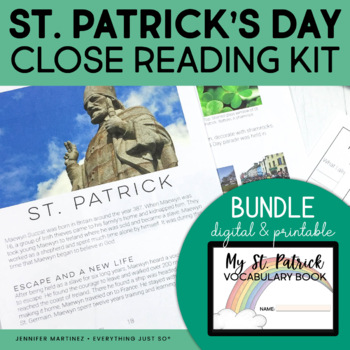 Preview of St. Patrick's Day Reading Comprehension Passages Questions & Activities BUNDLE