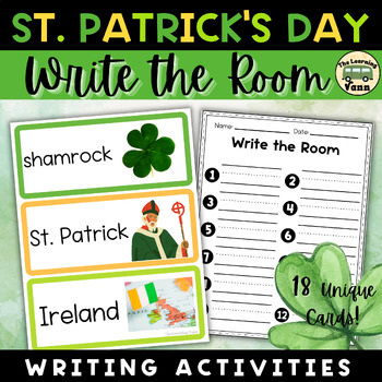 Preview of St. Patrick's Day Real Picture Writing Activities | Kindergarten Write the Room