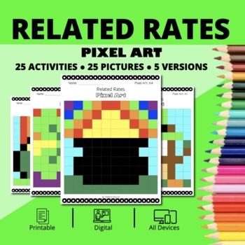 Preview of St. Patrick's Day: Related Rates Pixel Art Activity