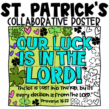 Preview of St. Patrick's Day Religious Christian Collaborative Coloring Poster Oversized