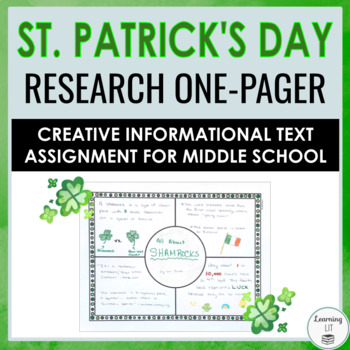 Preview of St. Patrick's Day Research One Pager Activity for Middle School