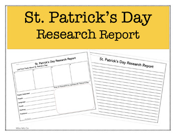 Preview of St. Patrick's Day Research Report