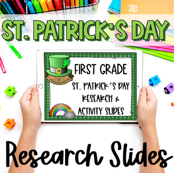 Preview of St. Patrick's Day Research, Writing Activity Google Slides First Grade