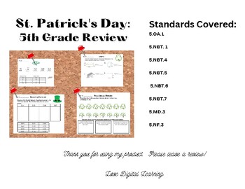 Preview of St. Patrick's Day Review: Grade 5