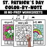 St. Patrick's Day Rhythm Color-By-Note Activities for Elem