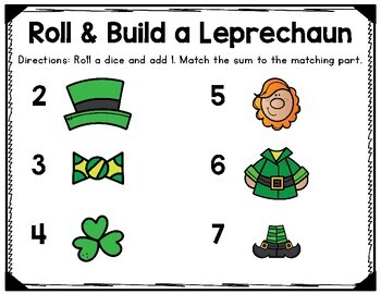 St. Patrick's Day: Roll, Add, and Build a Leprechaun, March