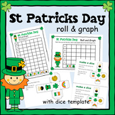 St Patrick's Day Roll and Graph Math Worksheet & Dice Template