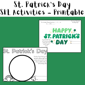 Preview of St Patrick's Day SEL Activities Craft Printable