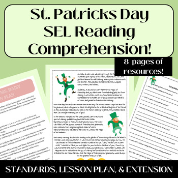 Preview of St. Patrick's Day SEL Reading Comprehension - Sharing - Passage and Questions