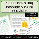 St. Patrick's Day Reading and Activities: Word Search, Wor