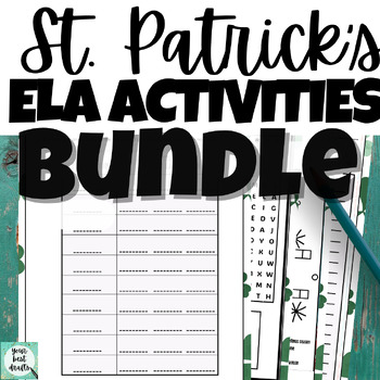 Preview of St. Patrick's Day SEVEN Activities ELA ENGLISH: Writing Grammar Poems Puzzles