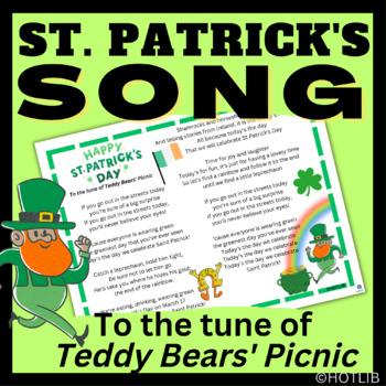 Preview of St Patrick's Day SONG catchy and fun activity to the tune of Teddy Bears' Picnic