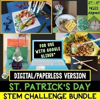 Preview of St. Patrick's Day STEM Challenge Activities - Paperless Version