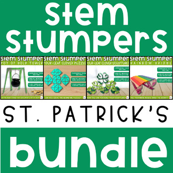 Preview of St. Patrick's Day STEM Challenge Bundle │March STEM Stumper Activities│STEAM