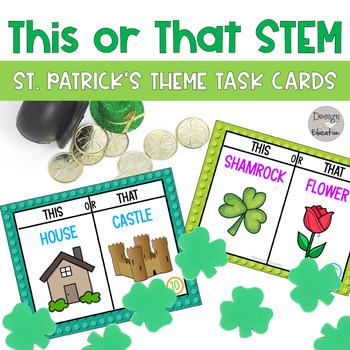 Preview of St Patrick's Day STEM Challenge Task Cards | STEAM Activities This or That
