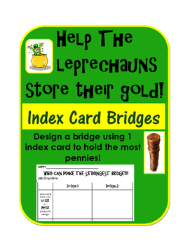 Preview of St. Patrick's Day STEM Inquiry Activity: Index Card Bridge for pennies