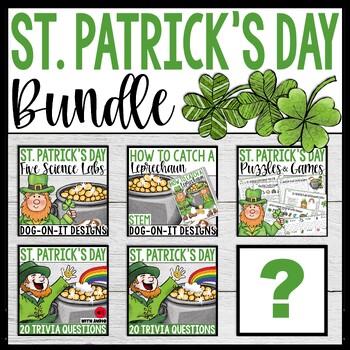 Preview of St Patricks Day STEM Science with Puzzles Games Videos Lab Bundle