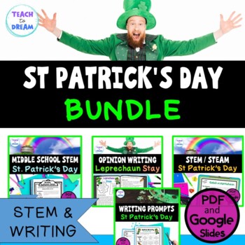 Preview of St Patrick's Day STEM and Writing Activities BUNDLE