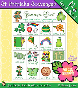 Preview of St. Patrick's Day Scavenger Hunt - Printable Activity for Kids & Classrooms