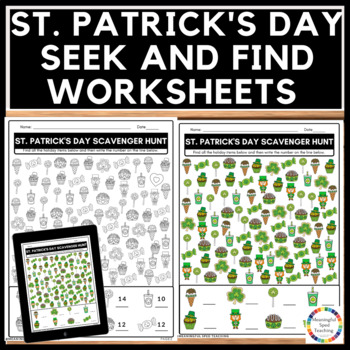 Preview of St. Patrick's Day Scavenger Hunt Seek and Find Activity Printable and Digital