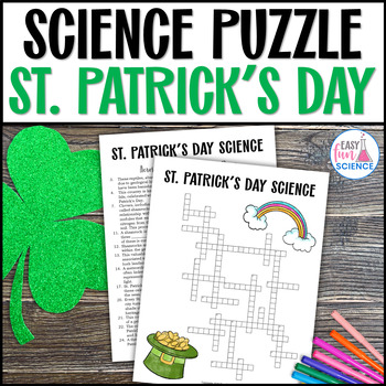 Preview of St. Patrick's Day Science Crossword Puzzle with Word Bank - No Prep Activity