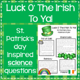 St. Patrick's Day Science Fun - Reading and Questions