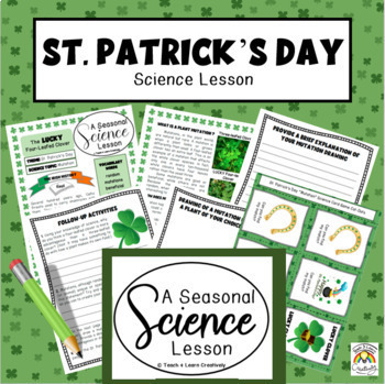 Preview of St. Patrick's Day Science Lesson, Shamrock, Activity and Game