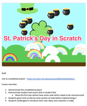 Preview of St Patrick's Day Scratch Programming