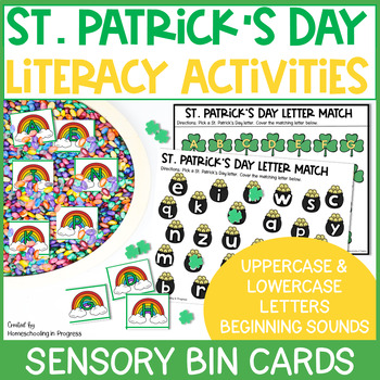 Preview of St. Patrick's Day Sensory Bins Alphabet Activities for Preschool & Kindergarten