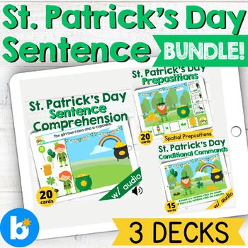 Preview of St. Patrick's Day Sentence Boom Cards Bundle