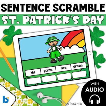 Preview of St. Patrick's Day Sentence Scrambles | Mixed Up Sentences | Boom Cards