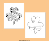 St. Patrick's Day Shamrock Coloring Pages Cut and Writing 