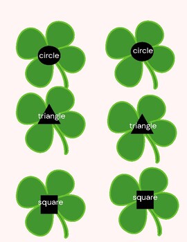 Preview of St. Patrick's Day Shamrock Matching Shape Game