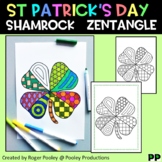 St Patrick's Day Shamrock Zentangle,  No Prep Coloring Page